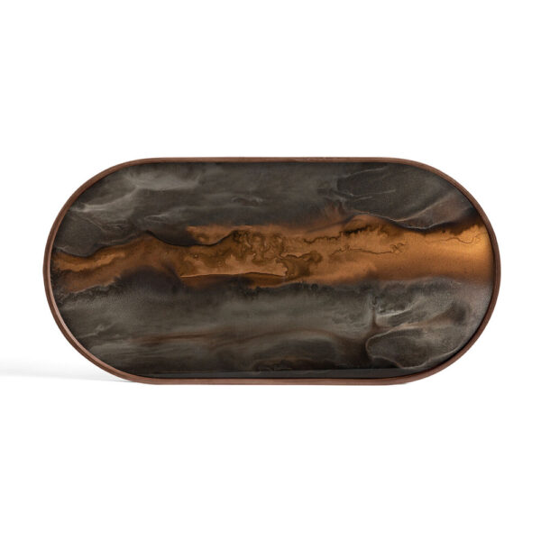 Ethnicraft Bronze Organic glass tray - oblong