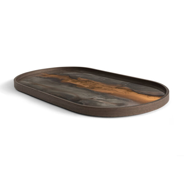 Ethnicraft Bronze Organic glass tray - oblong - Afbeelding 2