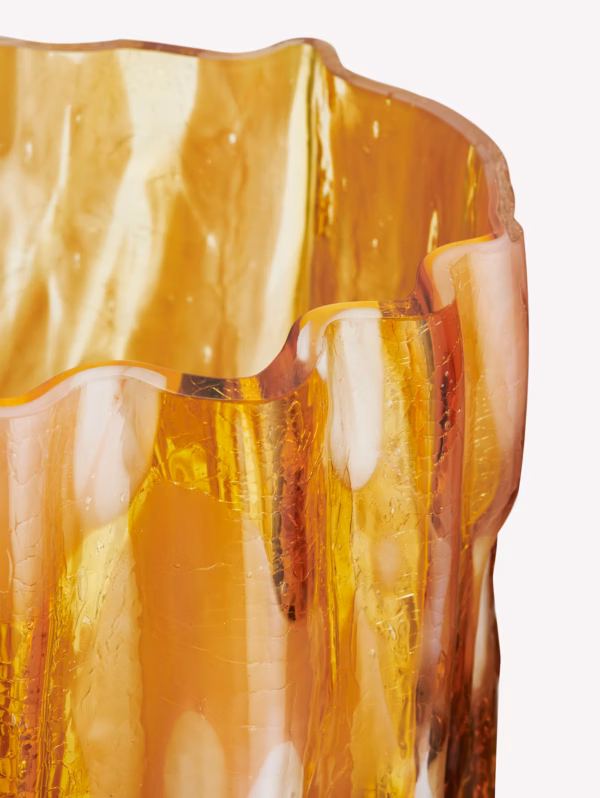 Crackle vase Amber/flamingo 27cm - Afbeelding 4